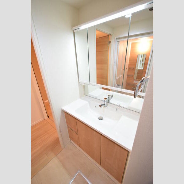 洗面所 (3面鏡の洗髪洗面化粧台!)