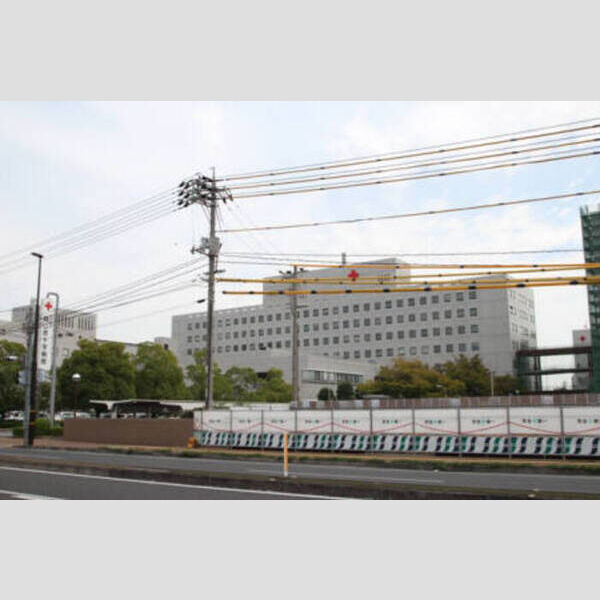 現地周辺 (総合病院岡山赤十字病院　590m)