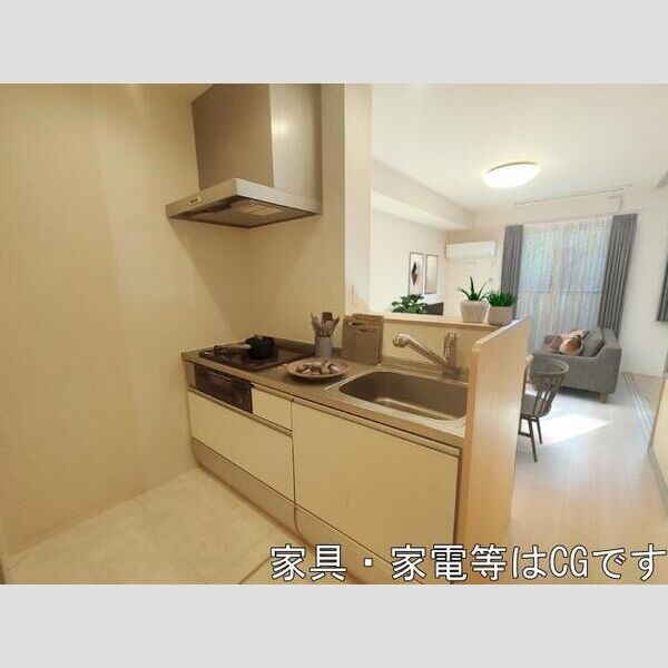 キッチン (※家具家電はイメージです。実際には設置されておりません。)