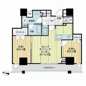 アデニウムタワー梅田の間取り図