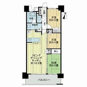 ライオンズ柏原駅前クラウンスクエアの間取り図