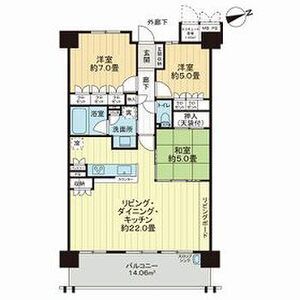 ライオンズ南千里佐竹台グランハート ソレイユヴィラの間取り図