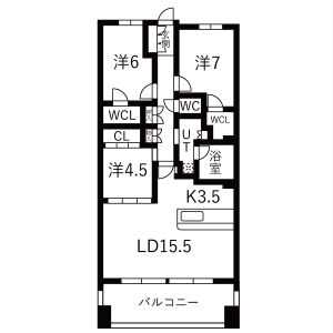 リーザス南千里の間取り図