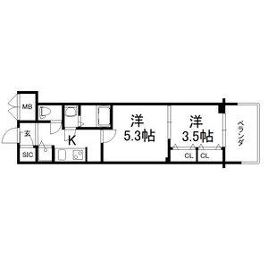 LAV神戸三宮の間取り図