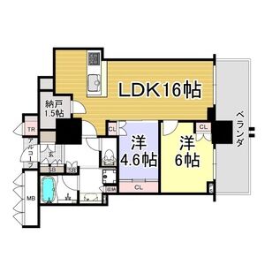 ジオタワー南森町の間取り図