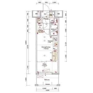 THE GARNET MILLENNIUM KYOTO 九条烏丸の間取り図