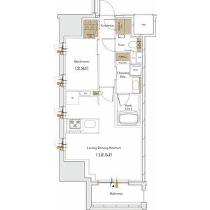 ザ・パークハビオ谷町六丁目クロスの間取り図