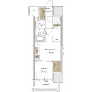 ザ・パークハビオ谷町六丁目クロスの間取り図