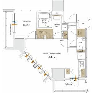 ザ・パークハビオ谷町六丁目クロスの間取り図