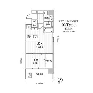 アプリーレ大阪城北の間取り図