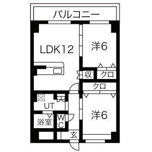 ヴィラ北梅田の間取り図