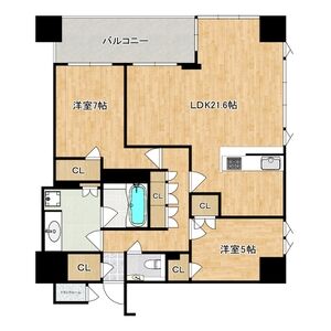 クレヴィアタワー御堂筋本町の間取り図