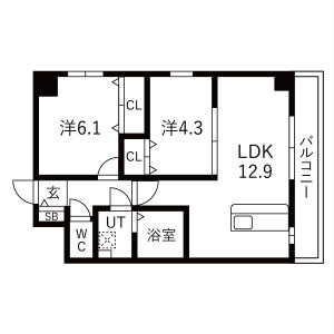 ParkHills 安堂寺町の間取り図