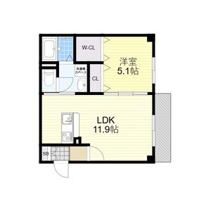 フィユフラッツ豊津リュクスの間取り図
