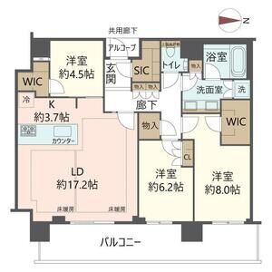 ジオタワー宝塚 グランレジス TheNorthの間取り図