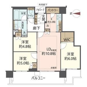 ジオタワー宝塚 グランレジス TheSouthの間取り図