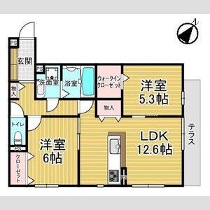 セジュールウェストの間取り図