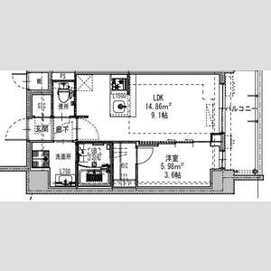 S-RESIDENCE阿波座chiaroの間取り図