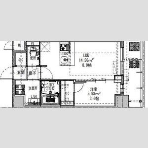 S-RESIDENCE阿波座chiaroの間取り図