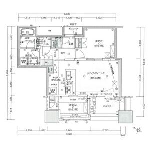 ウエリスタワー京町堀の間取り図