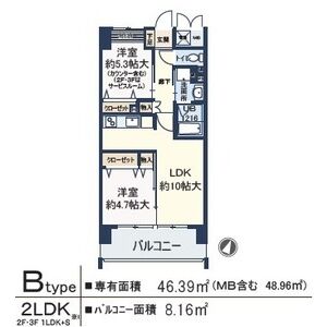 ルチューレ西梅田の間取り図