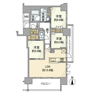 Brillia田辺の間取り図