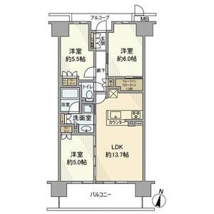 カサーレ城東ガーデンプレイスの間取り図