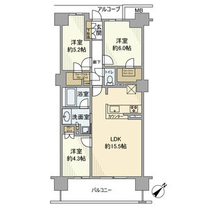 シエリアシティ明石大久保A棟の間取り図