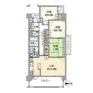 ハイネスクラウズ山科音羽の間取り図