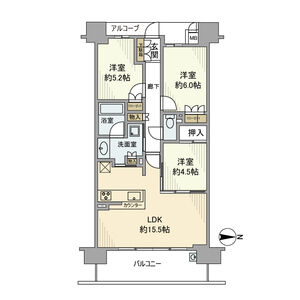 ジオ千里中央ザ・レジデンスの間取り図