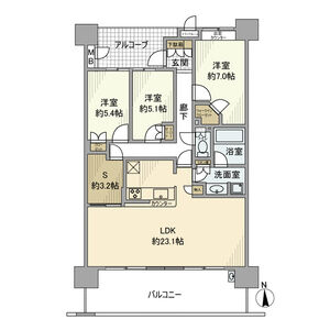 ラ・ビスタ宝塚レフィナス1番館の間取り図