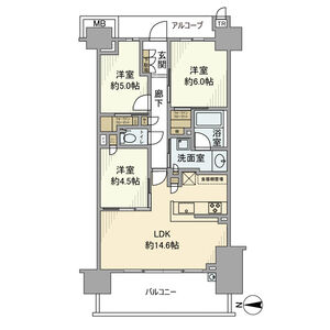 パークホームズ伊丹稲野ガーデンスクエア パークフロントの間取り図