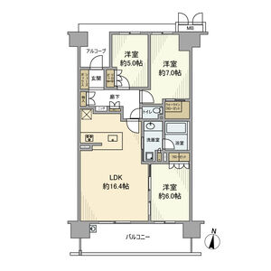 ローレルスクエア長岡京ザ・マークスの間取り図