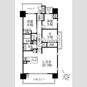 ローレルコート上野芝町四丁の間取り図