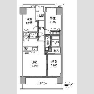サンクタス阿倍野天王寺町北の間取り図