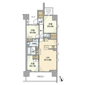 プラウド樟葉の間取り図