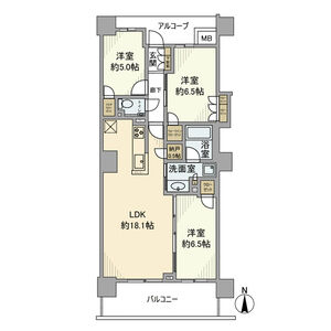 プラウド阪急塚口駅前の間取り図