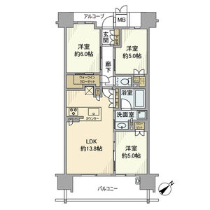 サンメゾンなかもず駅前IIの間取り図