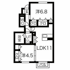 セジュール加佐 B棟の間取り図
