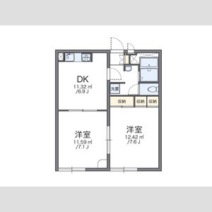レオパレスパーシモン 辻子の間取り図