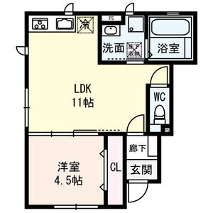 メゾンラフィーネ大日 A棟 Aの間取り図