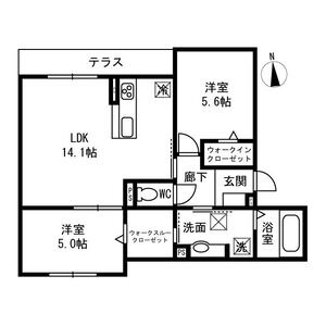 Passaro Grande北田辺の間取り図