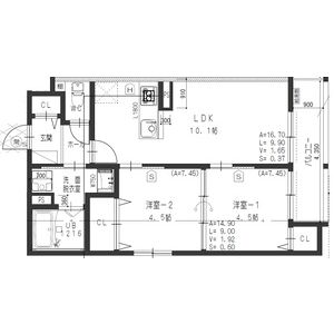 One Kishiwadaの間取り図