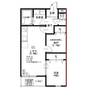 EIJU加島B(南側)の間取り図