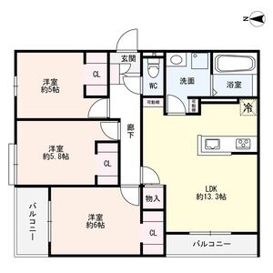 (仮称)尼崎市東園田町3丁目共同住宅の間取り図