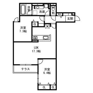 D-residence西野B棟の間取り図