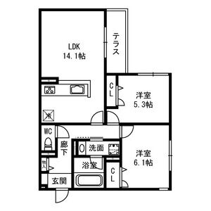 D-residence西野B棟の間取り図