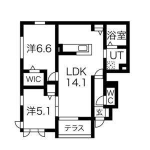 リアン今里 部屋の間取り図