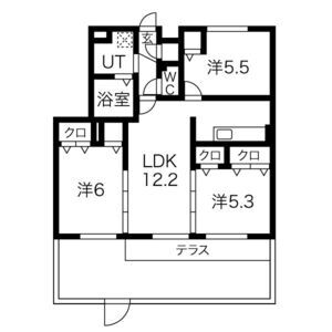 サンシャインガーデン嵯峨嵐山(B棟)の間取り図