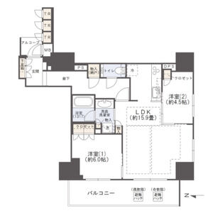 ジオタワー新町の間取り図